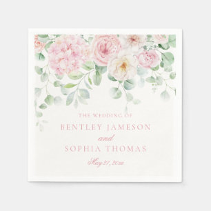 Serviette En Papier L'amour rose en fleur Floral Hydrangea Décor Maria