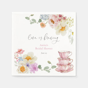 Serviette En Papier L'Amour se prépare Thè Wildflower Mariage Shower