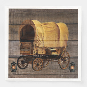 Serviette En Papier Lampes à huile de charbon Wagon couvertes Western