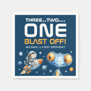 Serviette En Papier Lancement de fusée spatiale Cute 1er anniversaire