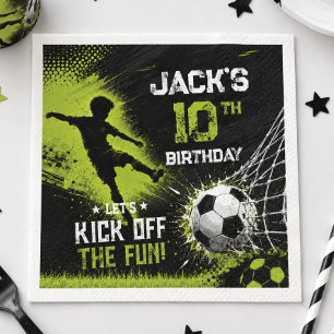 Serviette En Papier Lancement de la fête d'anniversaire de football ve
