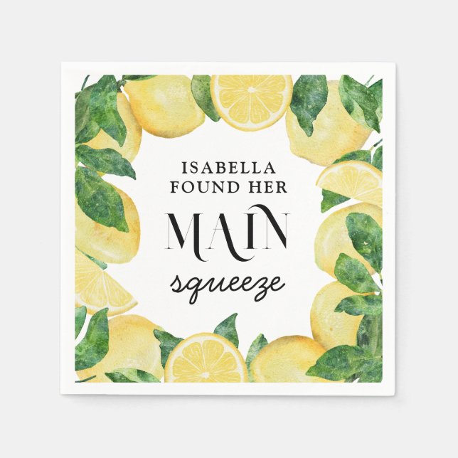 Serviette En Papier Lancement de mariage aux agrumes citron (Devant)