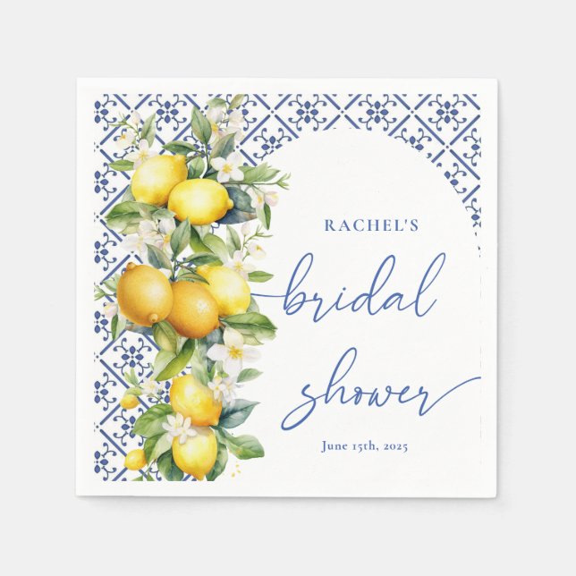 Serviette En Papier Lancement de mariage aux citrons méditerranéens à  (Devant)