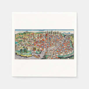 Serviette En Papier Landmark médiéval de Florence en Italie