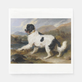 Serviette En Papier Landseer Newfoundland Dog (animal noir et blanc)