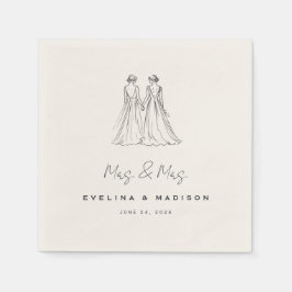 Serviette En Papier Langley Mme & Mme Mariage