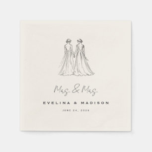 Serviette En Papier Langley Mme & Mme Mariage