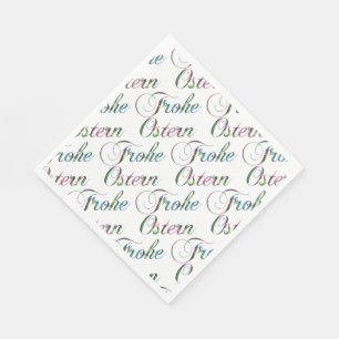 Serviette En Papier Langue allemande Joyeux Pâques Frohe Ostern Napkin