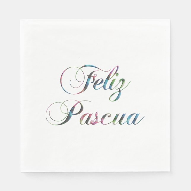 Serviette En Papier Langue espagnole Pâques Feliz Pascua Napkins (Devant)