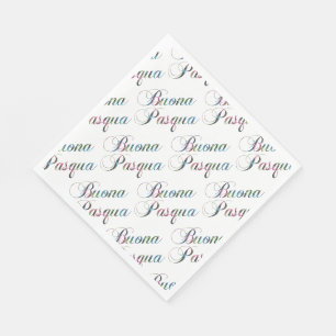 Serviette En Papier Langue italienne Joyeux Pâques Buona Pasqua Napkin