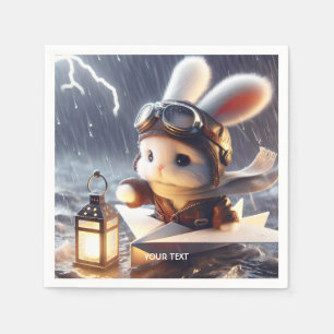 Serviette En Papier Lanterne à lapin mignon Imaginaire