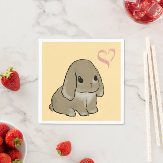 Serviette En Papier Lapin à lop hollandais