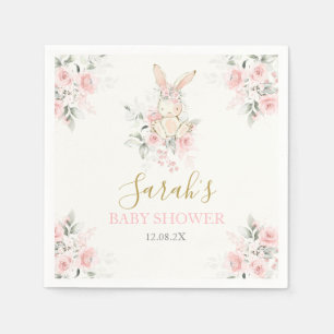 Serviette En Papier Lapin Baby shower fille