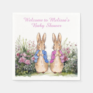 Serviette En Papier Lapin Classique Personnalisé Nom