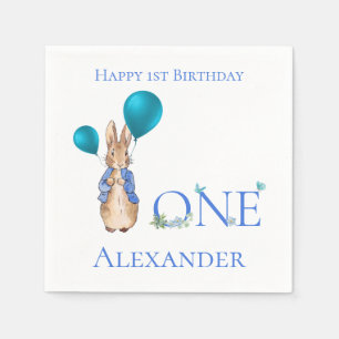 Serviette En Papier Lapin Classique Personnalisé Premier Anniversaire