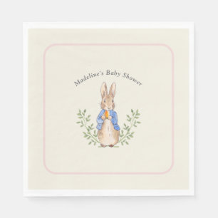 Serviette En Papier Lapin de conte de fées classique rose Baby Shower 