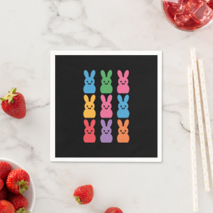 Serviette En Papier Lapin de Pâques Œufs Carreaux Léopard