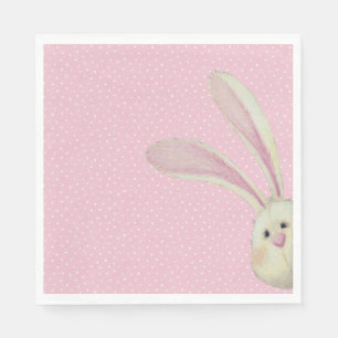 Serviette En Papier Lapin de Pâques sur les Pois