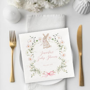 Serviette En Papier Lapin de Sweet Meadow Fleurs sauvages Nœud Baby Sh