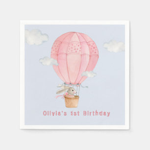 Serviette En Papier Lapin en montgolfière 1er anniversaire