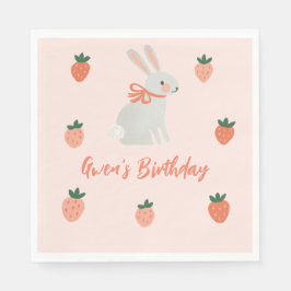 Serviette En Papier Lapin et fraise