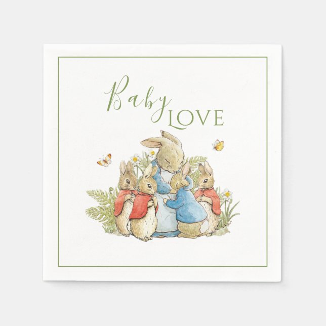 Serviette En Papier Lapin Lapin Genre Neutre Douche (Devant)