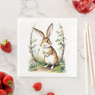 Serviette En Papier Lapin lapin mignon dans les bois