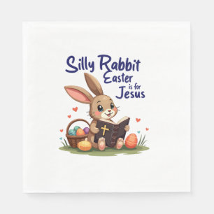 Serviette En Papier Lapin Silencieux Pâques est pour Jésus Conception