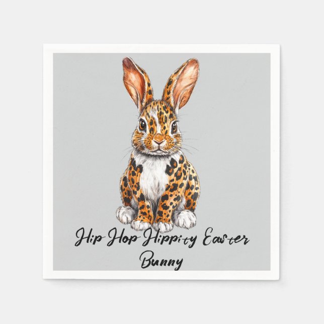 Serviette En Papier Lapin unique avec léopard tacheté (Devant)