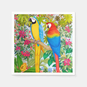 Serviette En Papier L'ara tropical d'aquarelle Parrots les serviettes