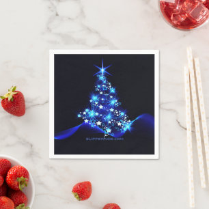 Serviette En Papier l'arbre de Noël stylisé et lumineux de SlipperyJoe