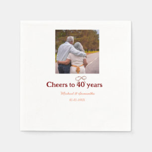Serviette En Papier L'arc de Marron salue le mariage de 40 ans