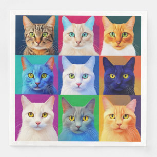 Serviette En Papier l'arc-en-ciel des chats