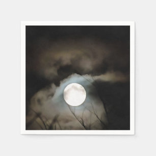 Serviette En Papier L'art céleste de la lune d'hiver
