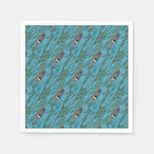Serviette En Papier L'art de la faune de la tortue de mer Loggerhead