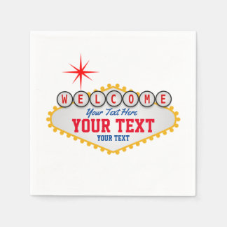 Serviette En Papier Las Vegas Affiche de bienvenue Votre Texte Napkins