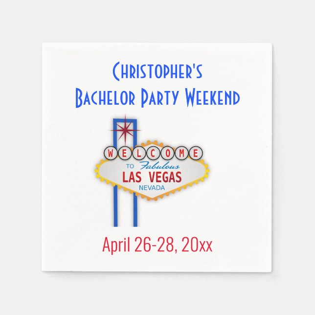 Serviette En Papier Las Vegas Bachelor Party Trip (Devant)