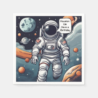 Serviette En Papier L'Astronaut Houston, Nous Avons Un Anniversaire !