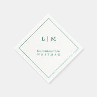 Lauren Emerald Green Monogramme Mariage élégant