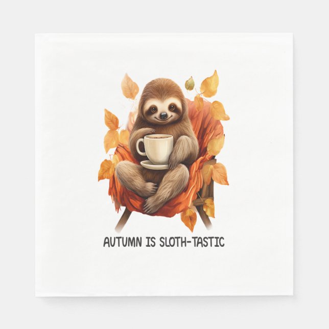 Serviette En Papier L'automne, c'est Sloth Tastic (Devant)