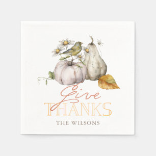 Serviette En Papier L'automne citrouille laisse l'ornithologie