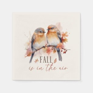 Serviette En Papier L'Automne Est Dans L'Air - Beaux Oiseaux Et Feuill