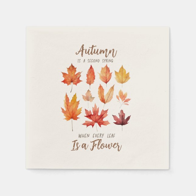 Serviette En Papier L'automne est le deuxième printemps - Feuilles d'a (Devant)