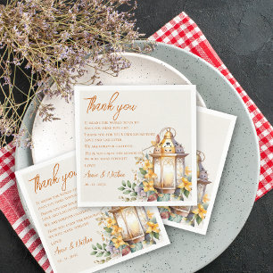 Serviette En Papier L'automne quitte Mariage Réception Merci Message