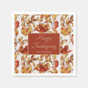 Serviette En Papier L'Automne Russe quitte Thanksgiving