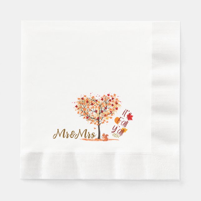 Serviette En Papier L'automne tombe de larges serviettes (Devant)