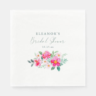 Serviette En Papier Lavabo à l'aquarelle rose personnalisé pour la dou