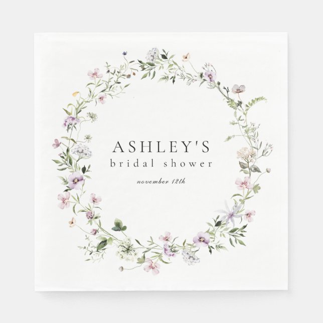 Serviette En Papier Lavabo Mariage Fleur de Lavande Délicat (Devant)