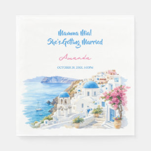 Serviette En Papier Lavage à l'eau de Santorin Grèce Enterrement de vi
