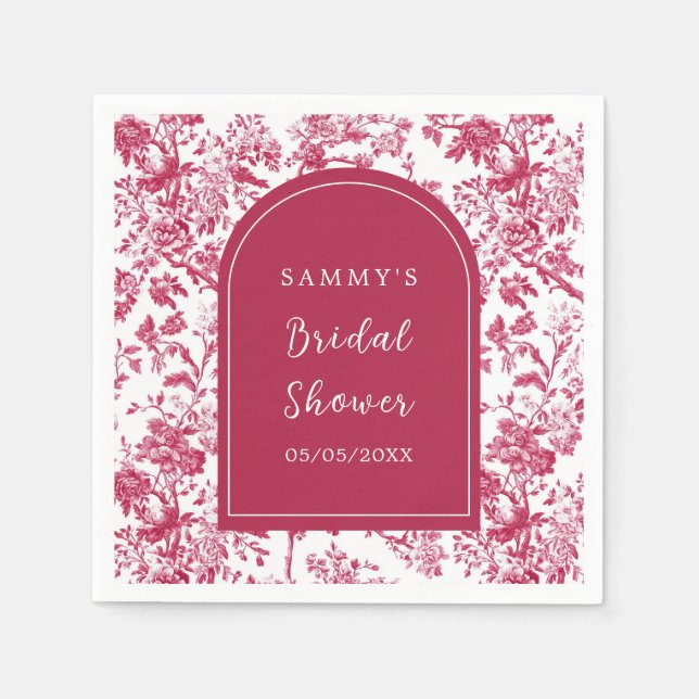 Serviette En Papier Lavage de mariage Chinoiserie Antique Rose (Devant)